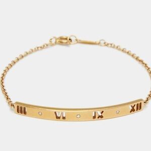 Tiffany & Co. Atlas Pierced Bar Diamond 18 K Rose Gold Bracelet